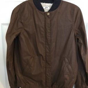 J Crew Women Bore Lining Bomber Jacket Brown